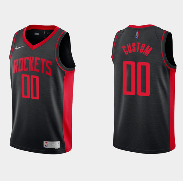 Men's Houston Rockets Active Player Custom Black Earned Edition Stitched Basketball Jersey Men's Houston Rockets Active Player Custom Black Earned Edition Stitched Basketball Jersey